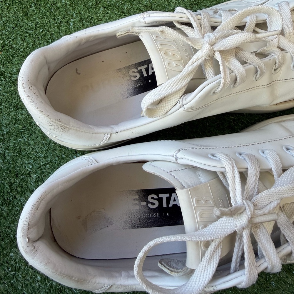 Golden Goose Pure Star White Leather Mens Sneakers - Picture 10 of 13